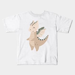 Cute Boho Baby Dragon Grey Kids T-Shirt